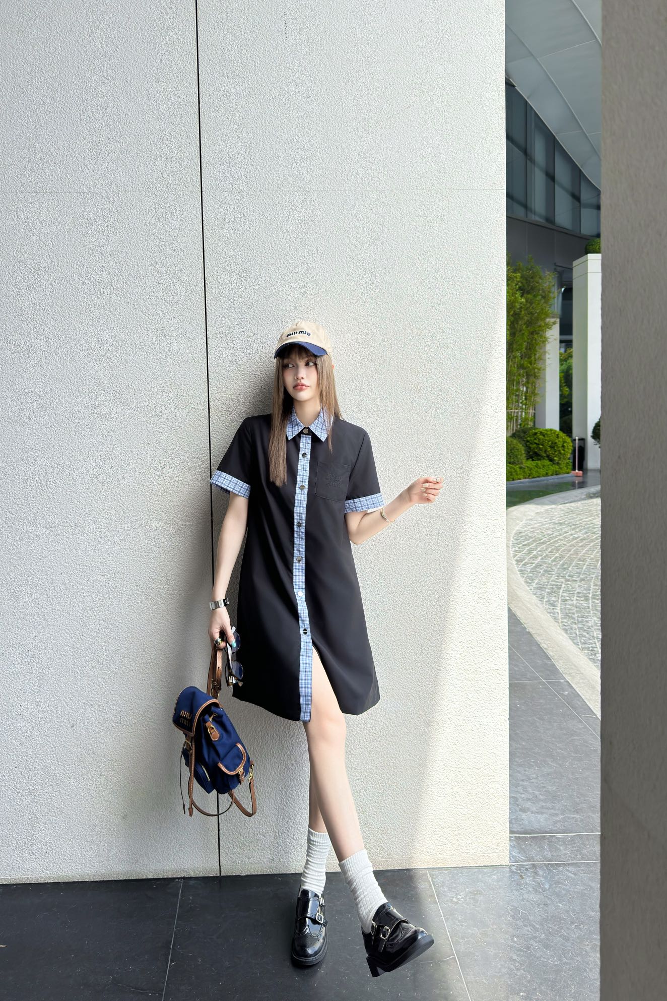 Miu Miu 2025SS Black Shirt Dress - Imported Fabric, Delicate Details 9 i1747058407261 783 0 8