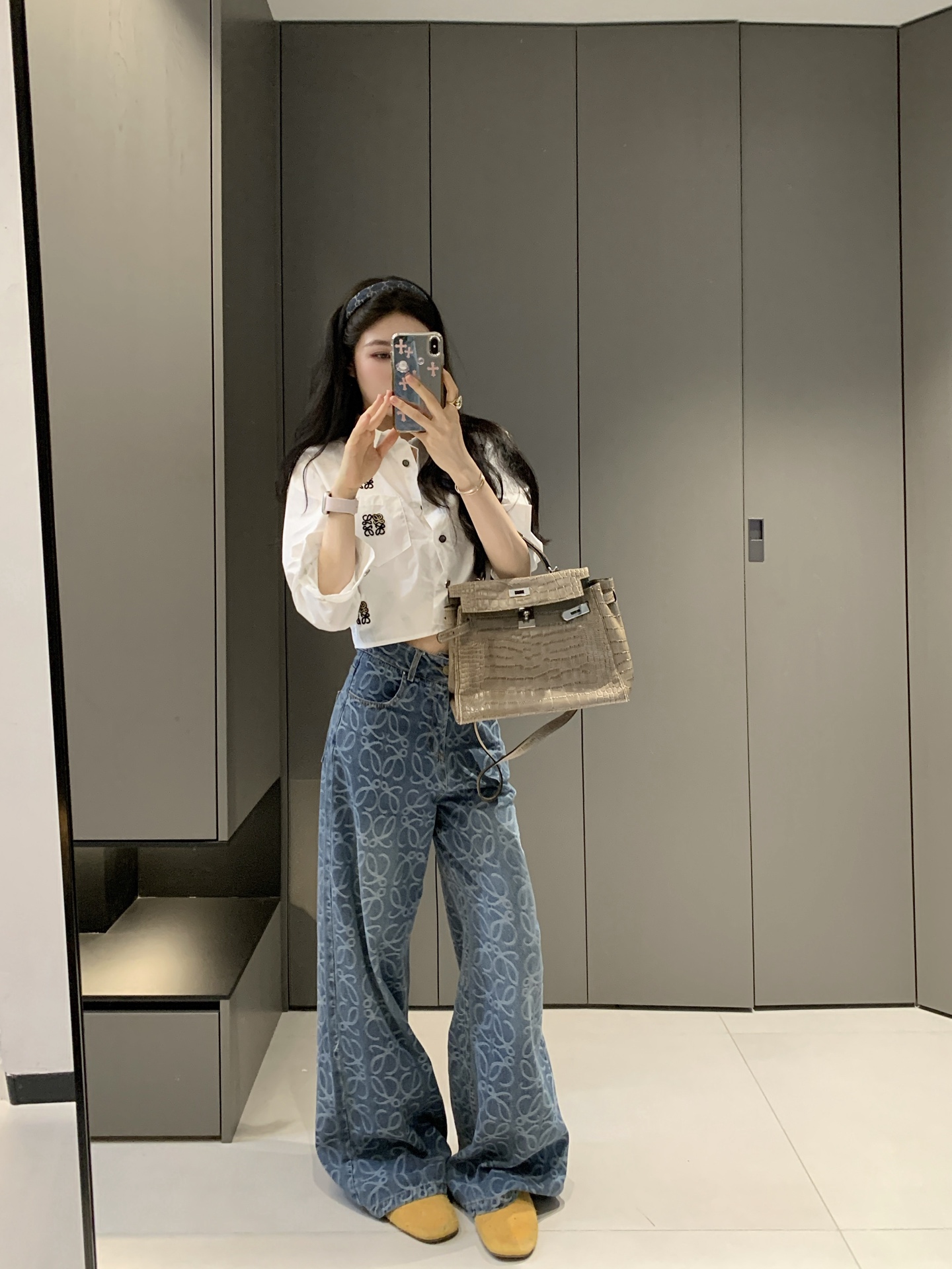 Loewe 2025SS Jacquard Denim Jeans - Stylish, High-End Fashion Statement