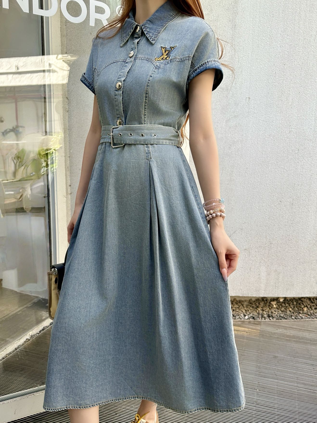 Louis Vuitton 2025SS Denim Midi Dress with Belt - Soft, Stylish, and Versatile 8 i1753627402573 8014 0 7