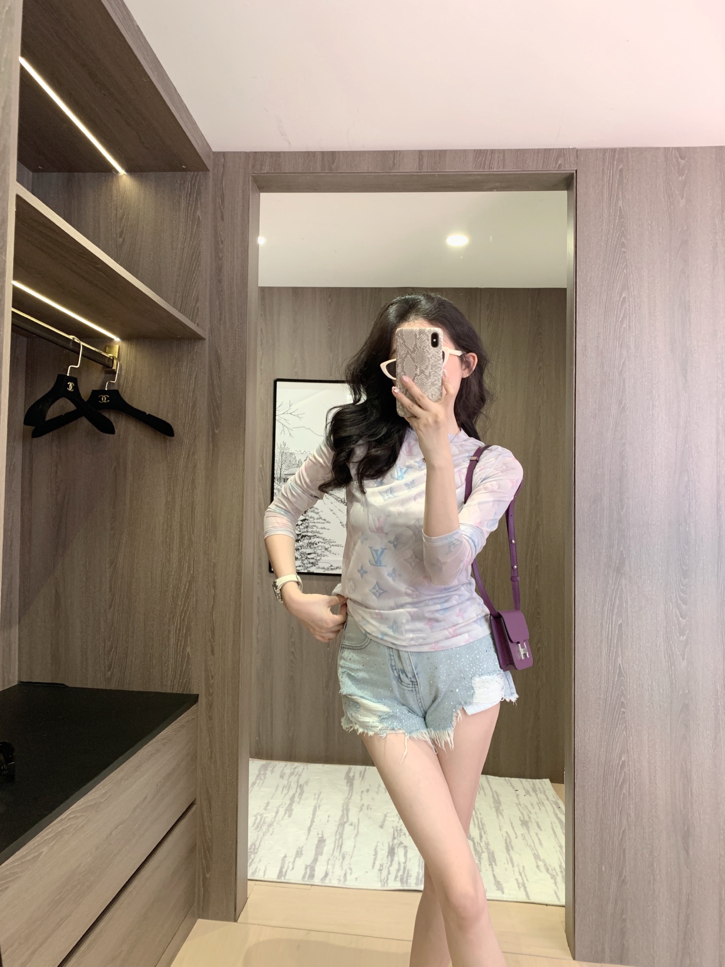 Louis Vuitton Mesh Top - Long Sleeve, See-Through, Designer Inspired