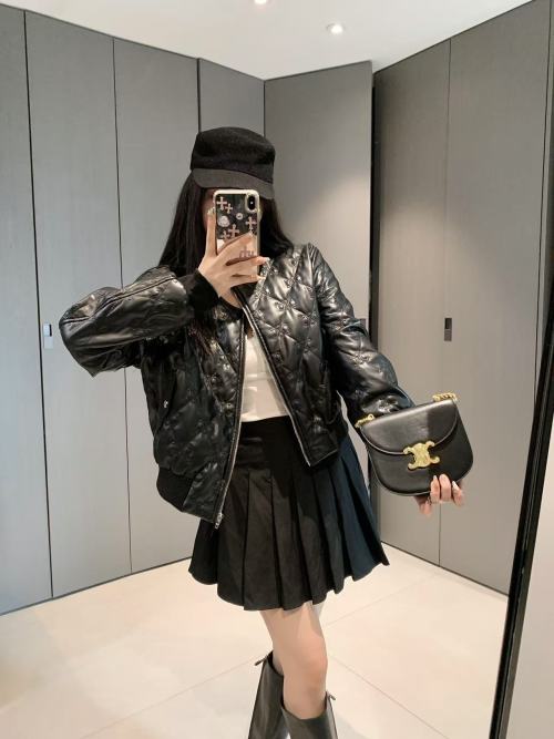 CELINE Embroidered Letter Leather Jacket - New 2025 Spring/Summer Collection 1 CELINE Embroidered Letter Leather Jacket - New 2025 Spring/Summer Collection