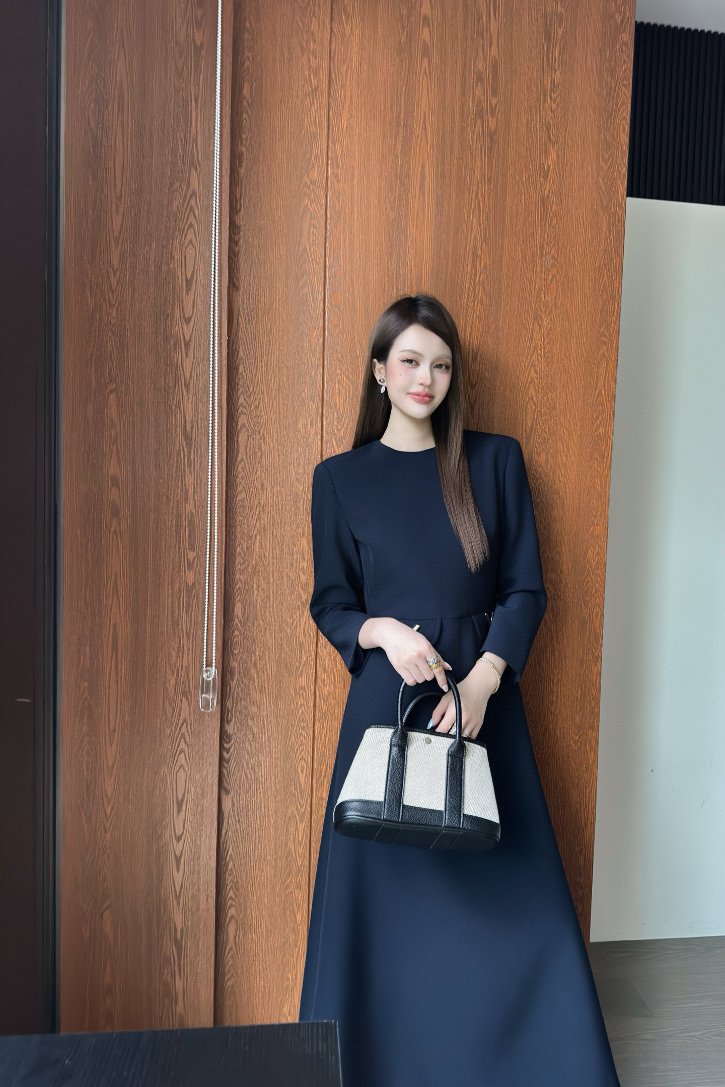Valentino Long Sleeve Pocket A-Line Maxi Dress - Elegant and Chic 7 i1754218978592 9568 0 6