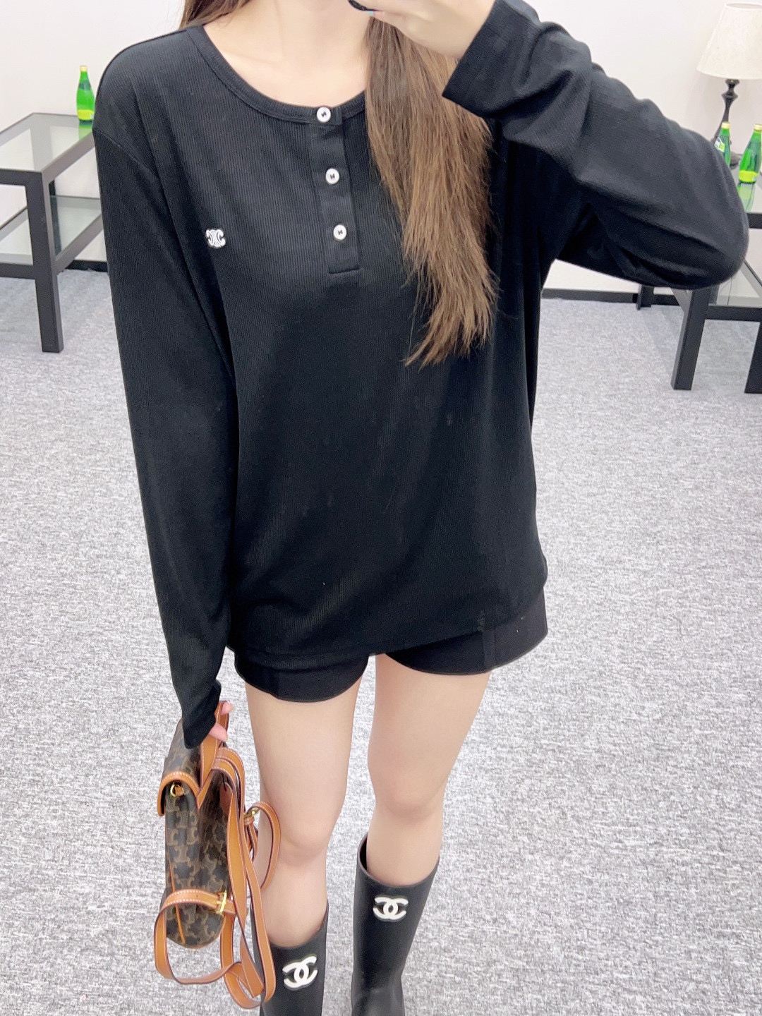 Celine Women's Long Sleeve Button-Up T-Shirt with Embroidered Logo 6 i1755015829939 2267 0 5