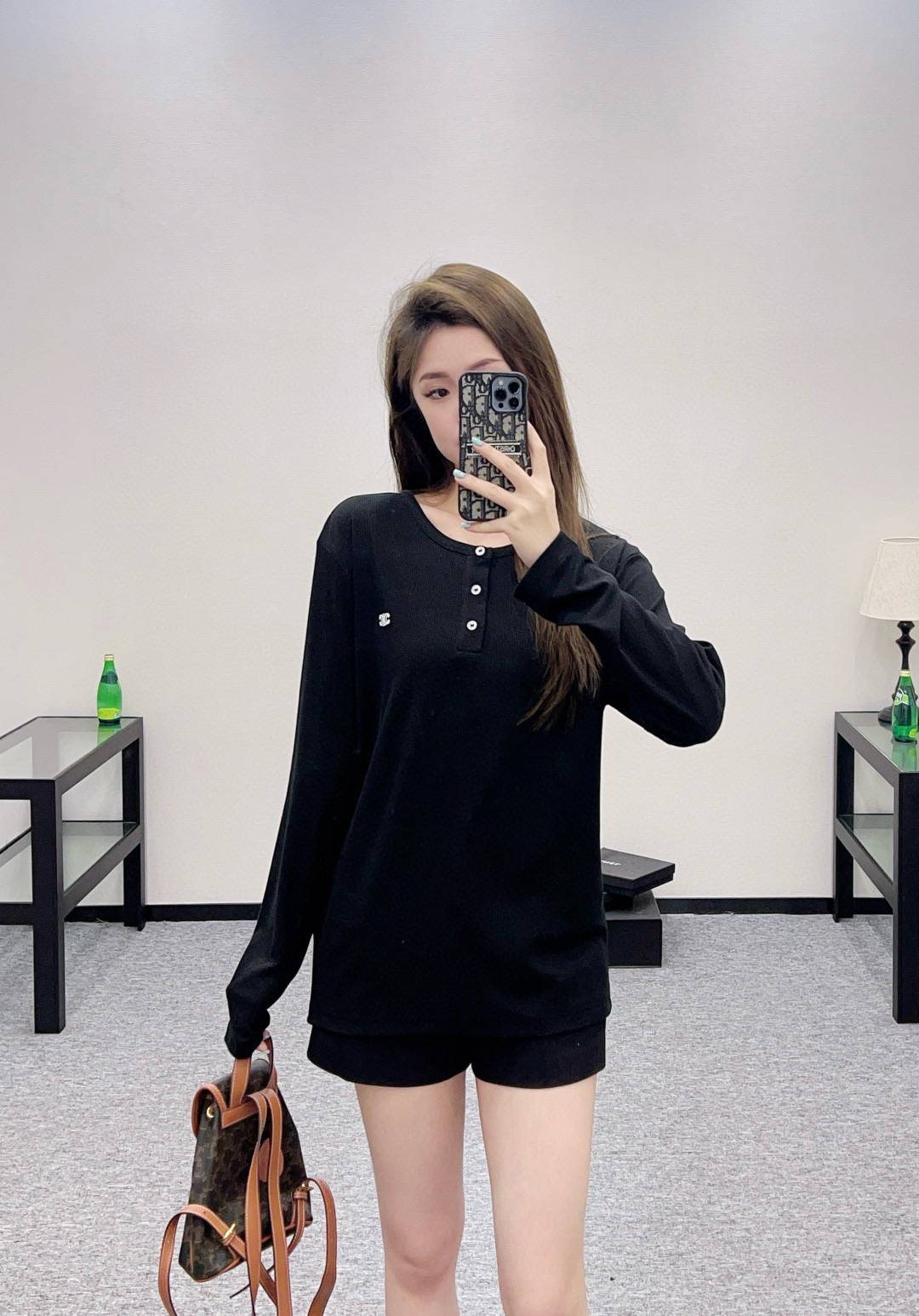 Celine Women's Long Sleeve Button-Up T-Shirt with Embroidered Logo 1 i1755015829941 1089 0 0