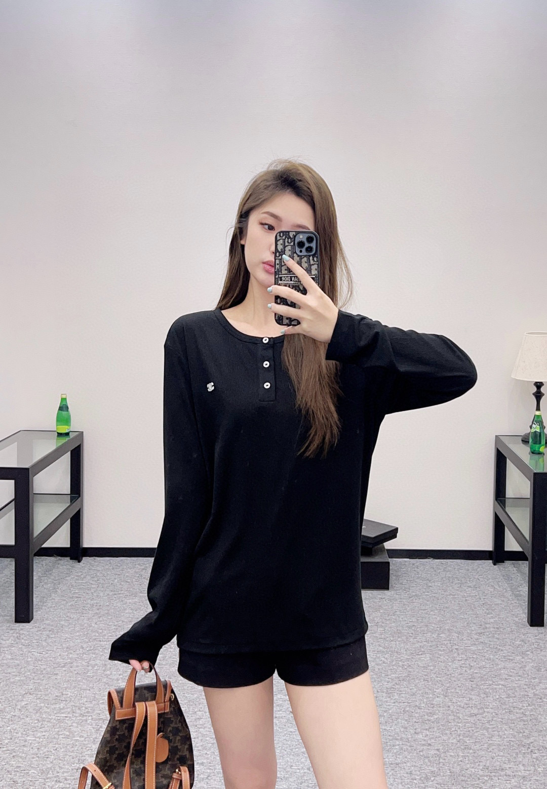 Celine Women's Long Sleeve Button-Up T-Shirt with Embroidered Logo 2 i1755015829941 1353 0 1