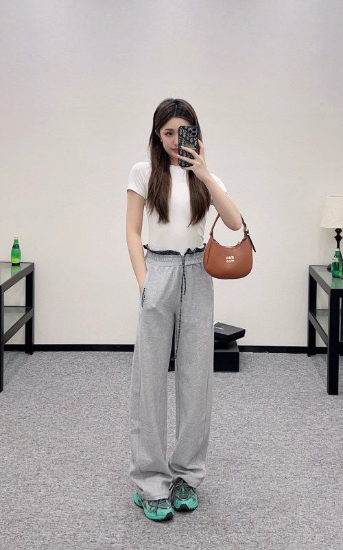 Alexander Wang Women's High Waist Drawstring Wide Leg Casual Pants 1 Alexander Wang Women's High Waist Drawstring Wide Leg Casual Pants