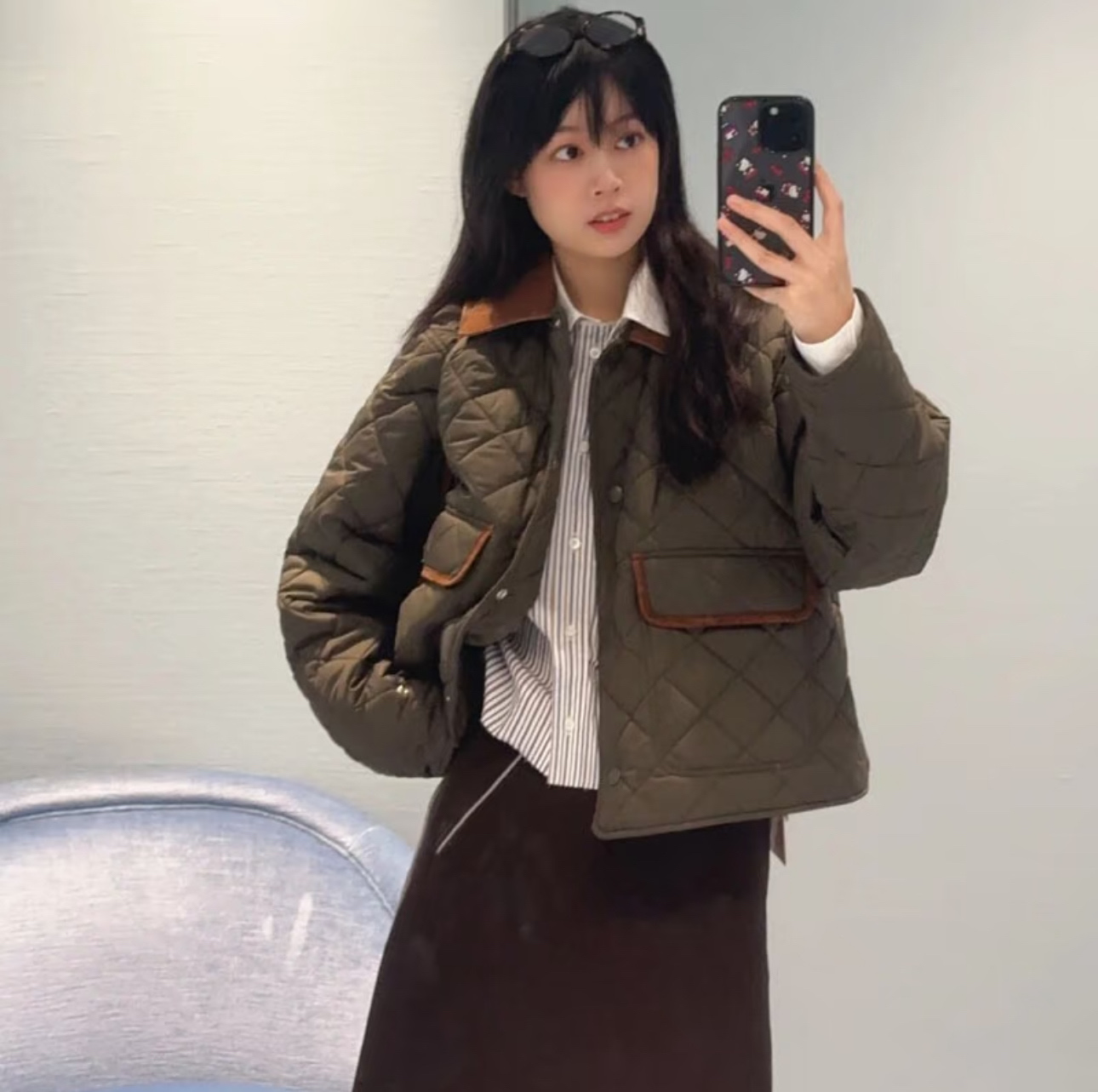 MIU MIU Quilted Cotton Jacket, Military Green Diamond Pattern, Short Style 3 i1755522150852 9177 0 2
