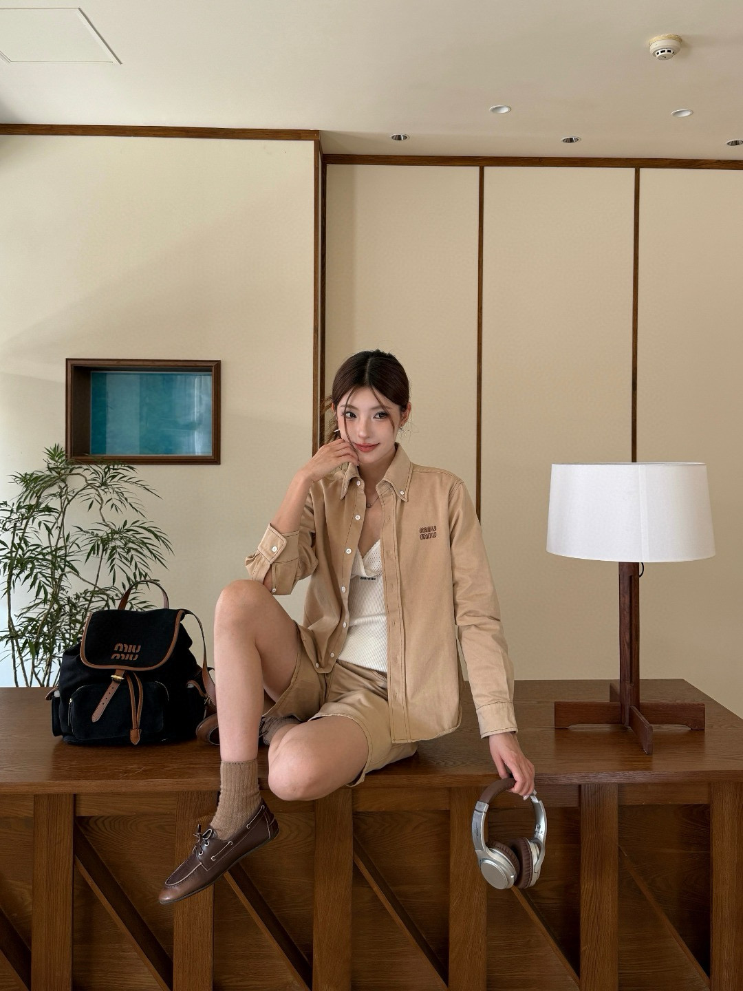 Miu Miu 25SS Letter Embroidered Shirt Jacket - High Quality Fabric 4 i1755610275072 5614 0 3
