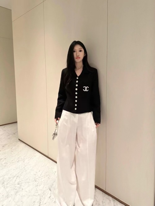 Chanel Black Linen Button-Down Logo Jacket, Classic and Stylish Design 1 Chanel Black Linen Button-Down Logo Jacket, Classic and Stylish Design