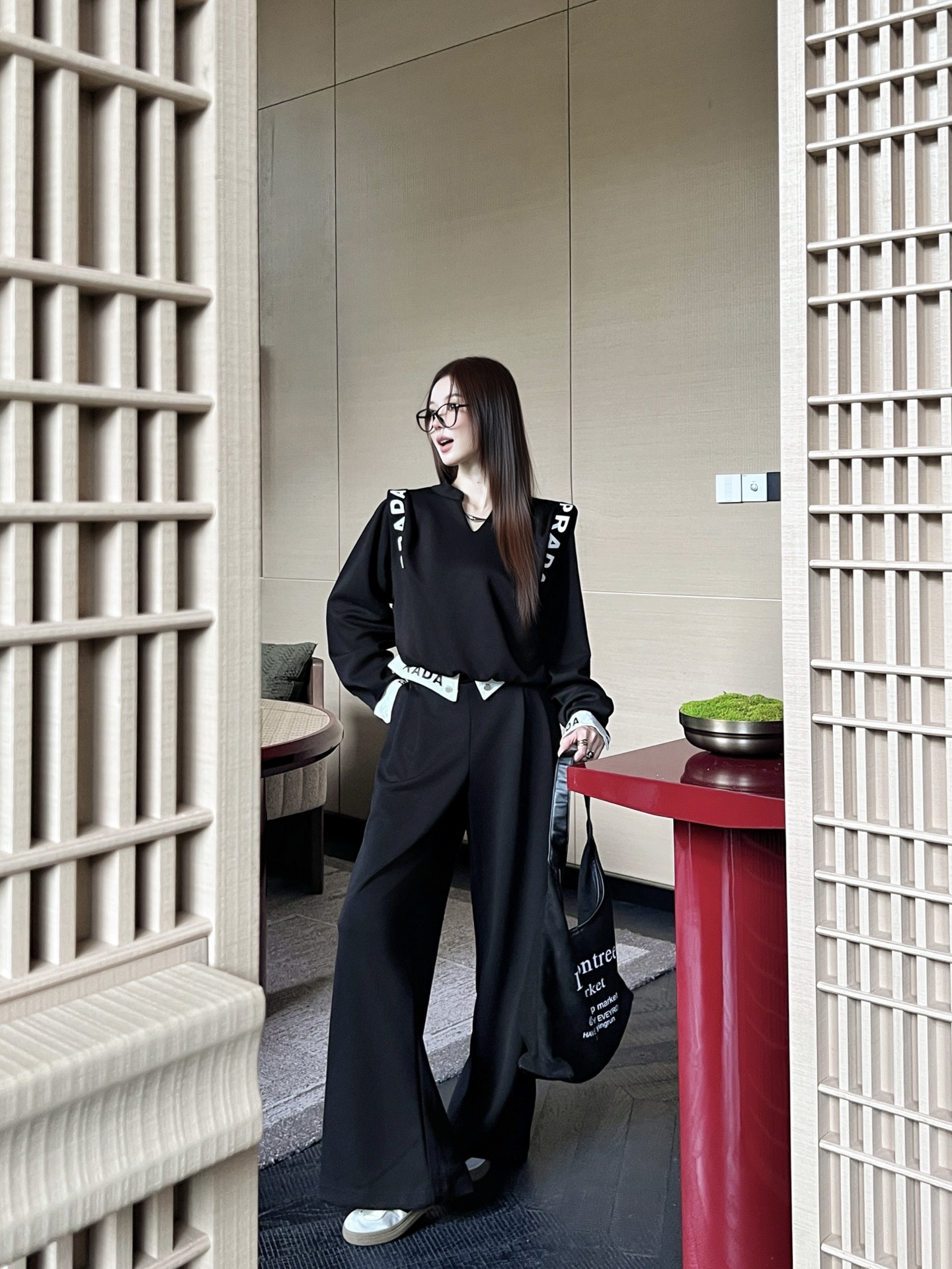 PRADA Women's 25SS Autumn/Winter Letter Casual Set - Exclusive Design