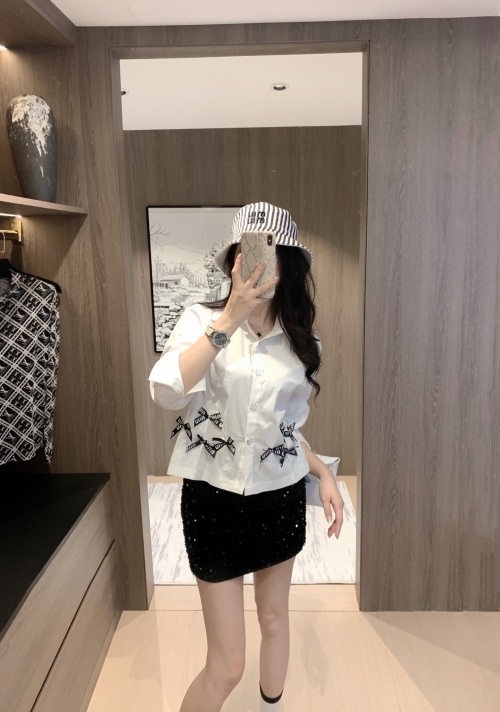 Miu Miu Bow-Embellished Cotton Shirt - Exclusive Design, Early Autumn Collection 5 Miu Miu Bow-Embellished Cotton Shirt - Exclusive Design, Early Autumn Collection