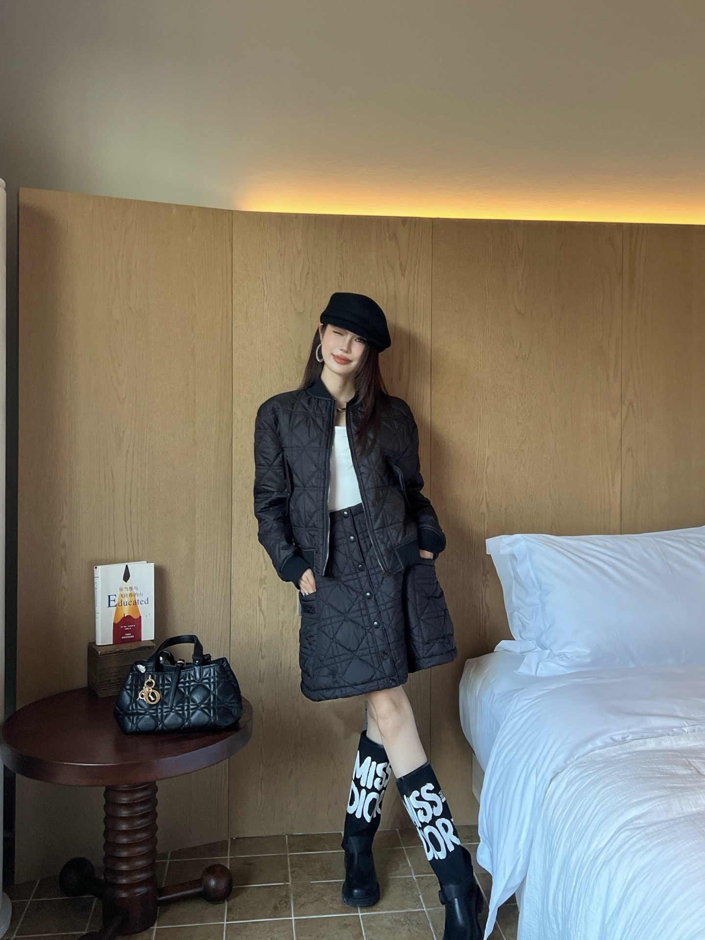 DIO Cotton Quilted Jacket and Skirt Set - Stylish Modern Fashion