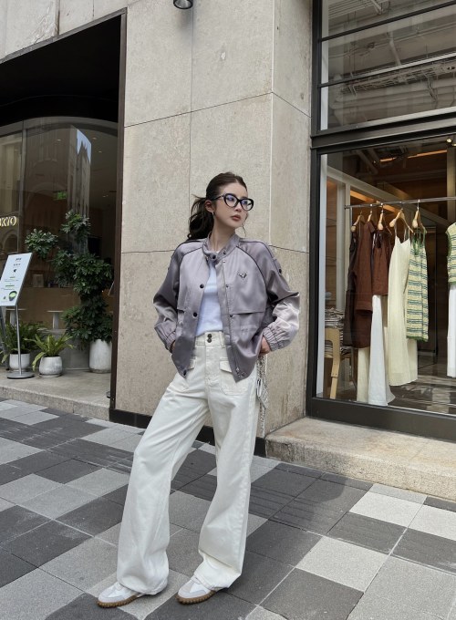Prada 2025FW New Fashionable Casual Jacket with Logo - Available in S, M, L 1 Prada 2025FW New Fashionable Casual Jacket with Logo - Available in S, M, L