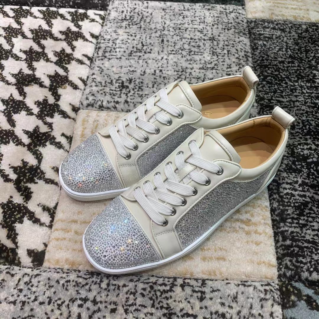 Cl a través del diamante blanco precio de fábrica 250christian louboutin (CL zapatos inferiores rojo