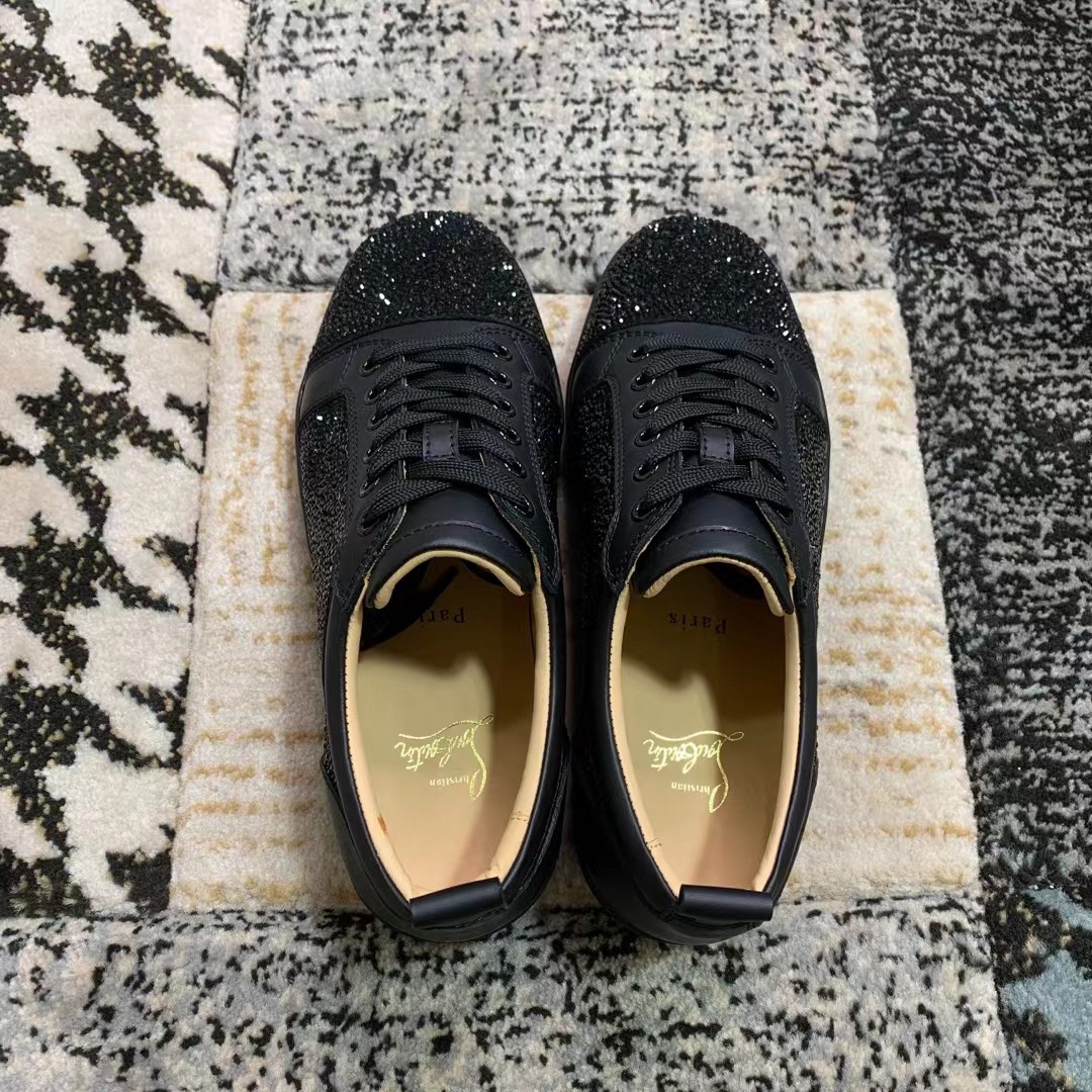 Cl diamantes de imitación negro Precio de fábrica 250christian louboutin (CL zapatos inferiores rojo