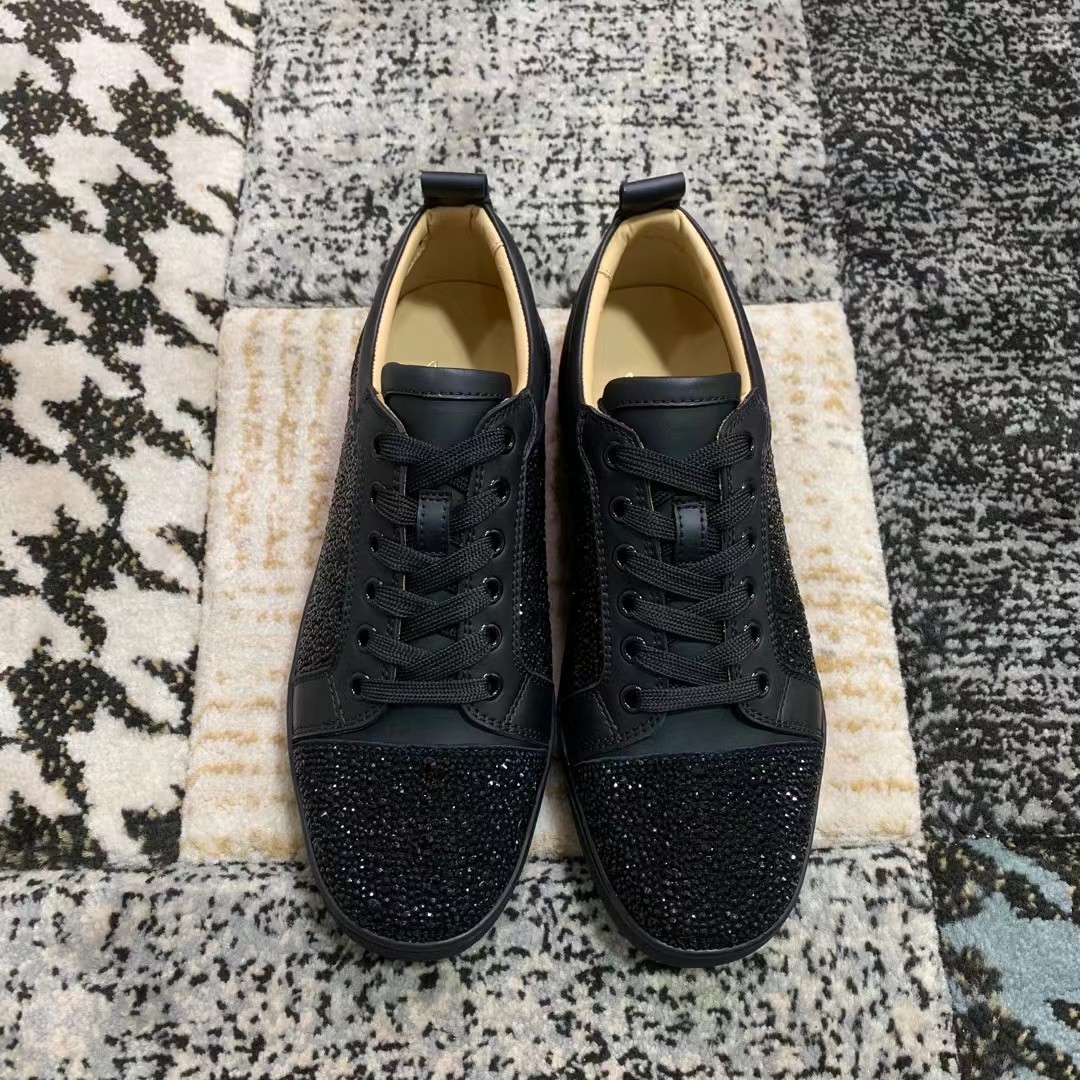 Cl diamantes de imitación negro Precio de fábrica 250christian louboutin (CL zapatos inferiores rojo