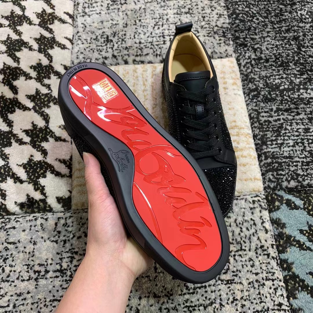 Cl diamantes de imitación negro Precio de fábrica 250christian louboutin (CL zapatos inferiores rojo