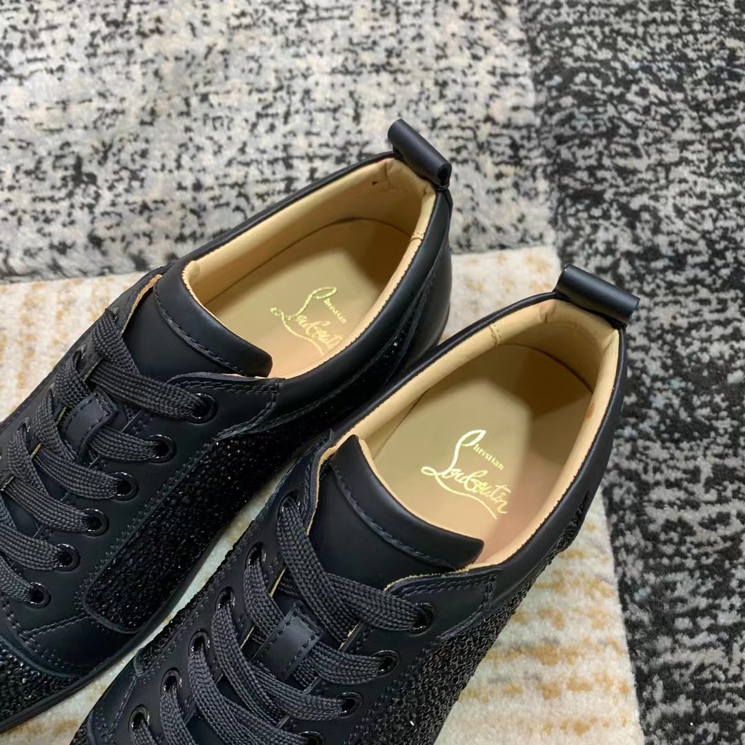 Cl diamantes de imitación negro Precio de fábrica 250christian louboutin (CL zapatos inferiores rojo