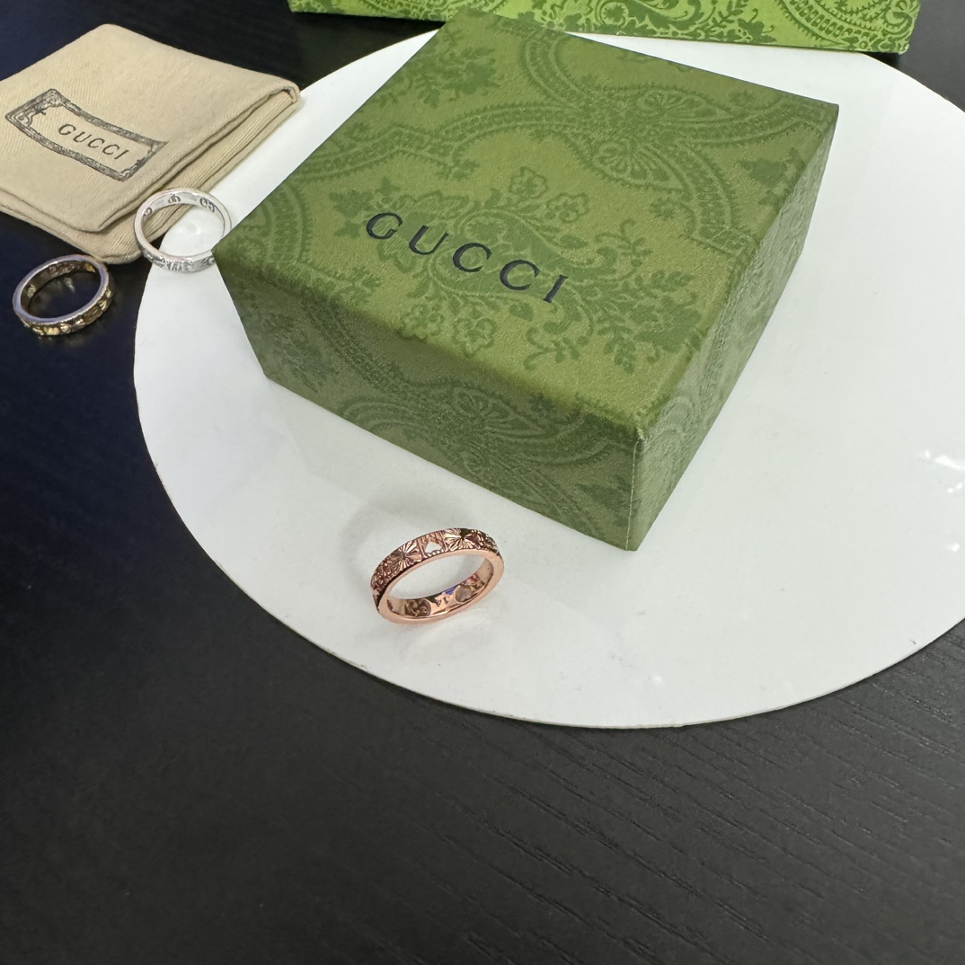 Gucci 香港 GUCCI古奇饰品首饰戒指18K金镂空刻花星星ICON尺码6-11