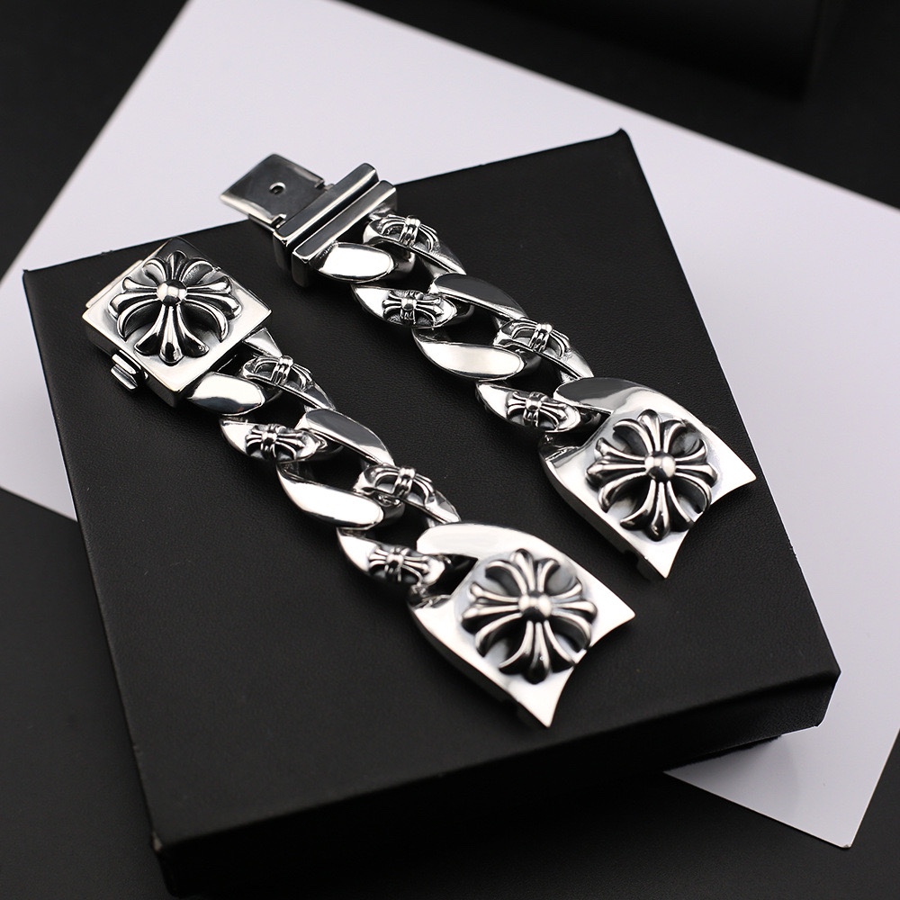 NO:603414,ch Crow new style with water ghost strap punk style business style men's high-end water ghost Thai silver watch chain, jewelry boutique, chrome hearts19860909ch克罗新款搭配水鬼表带朋克风商务式男士高级水鬼泰银手表链,饰品精品,chrome hearts,Jewelry