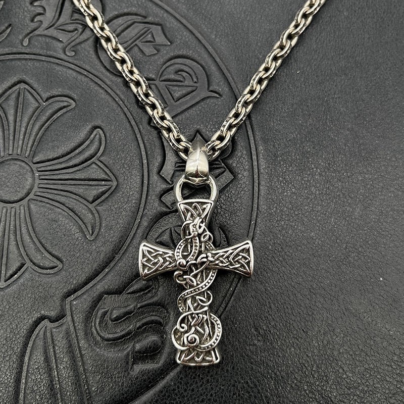 NO:112797,CH trendy brand Croat retro water drop ring Celtic dragon necklace men and women hip-hop personality totem pendant classic, jewelry boutique, chrome hearts, necklace19860909CH潮牌克罗伈复古水滴圆环凯尔特龙项链男女嘻哈个性图腾吊坠经典,饰品精品,chrome hearts,necklace,Jewelry