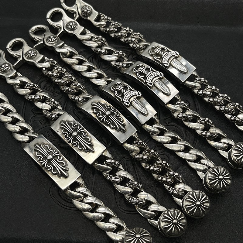NO:111509,CH trendy brand Croatian silver retro old sword lobster bracelet long cross flower personality domineering men, jewelry boutique, chrome hearts, bracelet19860909CH潮牌克罗伈泰银复古做旧宝剑龙虾扣手链长十字花个性男士霸气,饰品精品,chrome hearts,bracelet,Jewelry