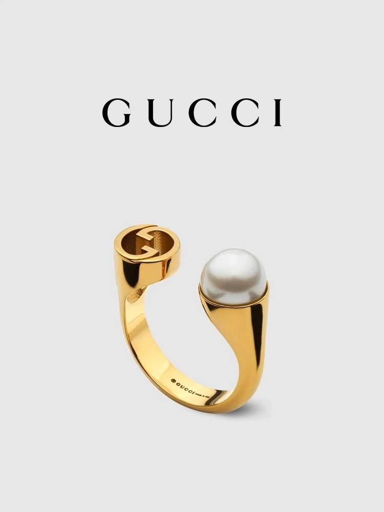 NO:104735,[Qianxi Festival Gift] GUCCI Gucci Blondie Series Resin Pearl Ring Large, Medium and Small, Elegant Jewelry, Gucci, Gucci, Ring19860909[七夕礼物]GUCCI古驰Gucci Blondie系列树脂珍珠戒指 尺寸大中小,饰品精品,gucci,gucci,ring,Jewelry