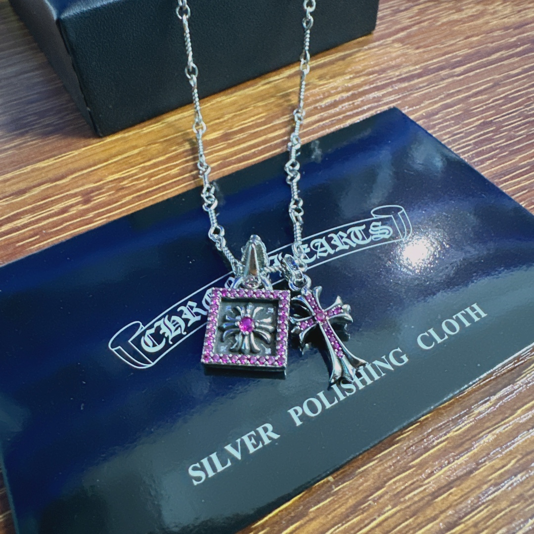 NO:104704,Extreme retro pin necklace for men and women European and American hip-hop personality niche cross flower pendant classic style, jewelry boutique, necklace19860909Extreme复古别针项链男女欧美嘻哈个性小众十字花吊坠经典款,饰品精品,necklace,Jewelry