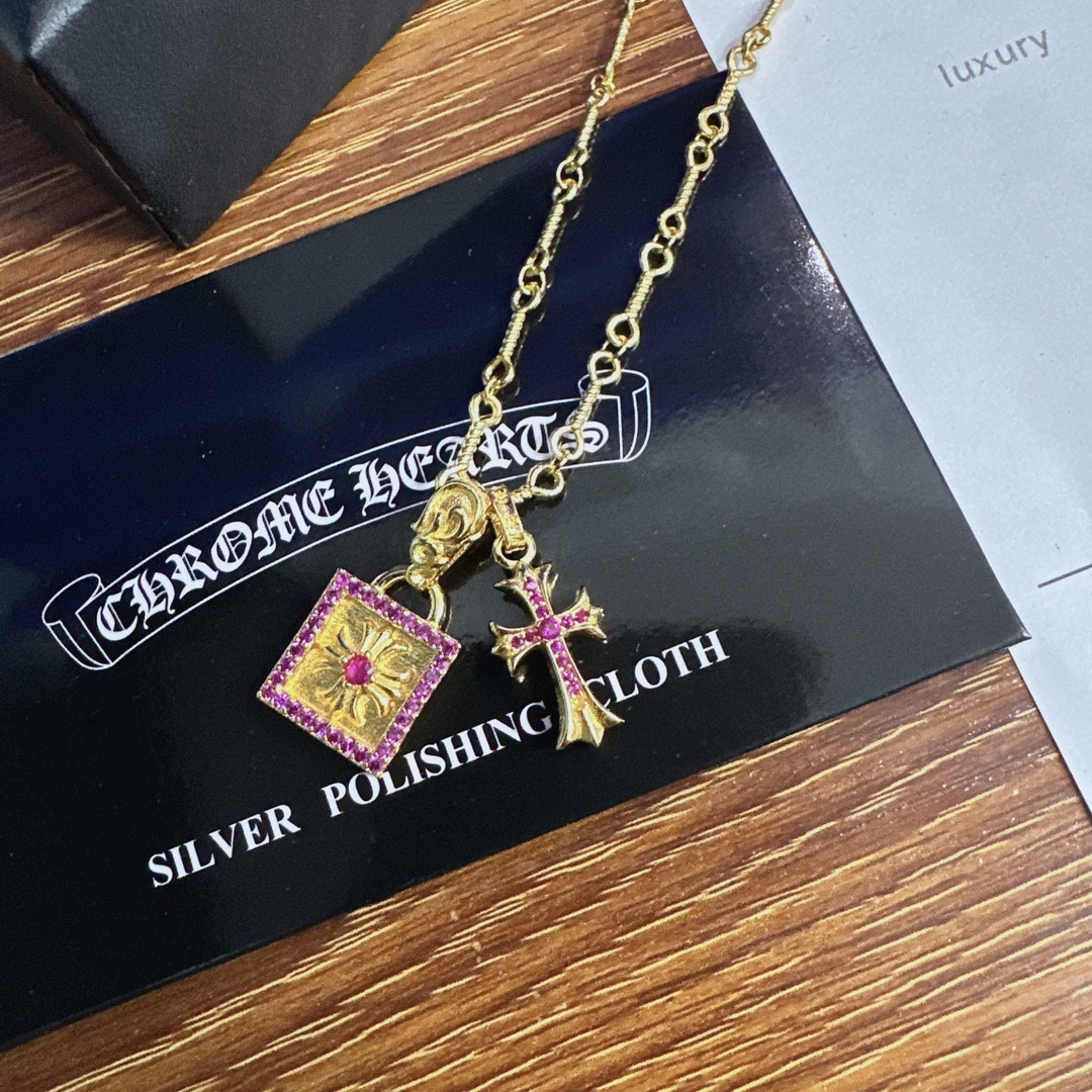 NO:104706,Extreme22K gold pin necklace for men and women European and American hip-hop personality niche cross flower pendant classic style, jewelry boutique, necklace19860909Extreme22K金色别针项链男女欧美嘻哈个性小众十字花吊坠经典款,饰品精品,necklace,Jewelry