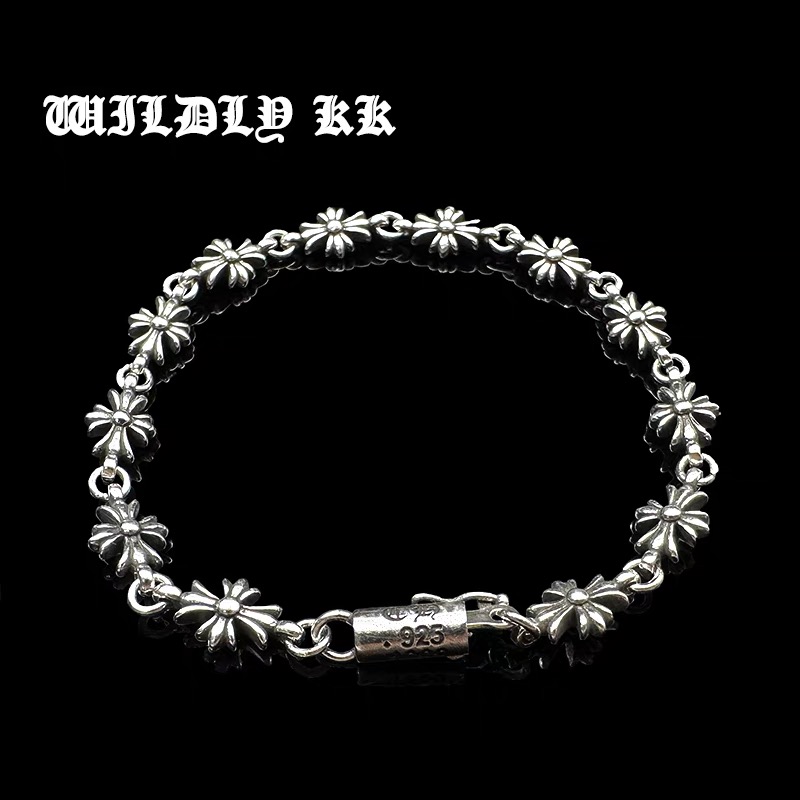 NO:105295,CH retro cross flower bracelet classic old European and American personalized men and women couple Sanskrit cross Croxin style size 16-22, jewelry boutique, chrome hearts, bracelet19860909CH复古十字花手链经典做旧欧美个性男女情侣梵文十字架克罗心风格尺寸16-22,饰品精品,chrome hearts,bracelet,Jewelry