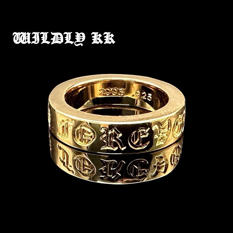 NO:105270,Golden Eternal Heart Ring Classic Style Men and Women Couple Ring Hip Hop Sanskrit Ring Tail Ring Croxin Style Size 6-11, Jewelry Boutique, Chrome Hearts, Ring19860909金色永恒之心戒指经典款男女情侣对戒嘻哈梵文指环尾戒克罗心风格尺寸6-11,饰品精品,chrome hearts,ring,Jewelry