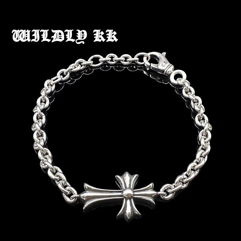 NO:105273,Lobster cross bracelet retro European and American couples hip-hop Sanskrit classic thin chain Croxin style, jewelry boutique, chrome hearts, bracelet19860909龙虾扣十字架手链复古欧美男女情侣款嘻哈梵文经典细链克罗心风格,饰品精品,chrome hearts,bracelet,Jewelry
