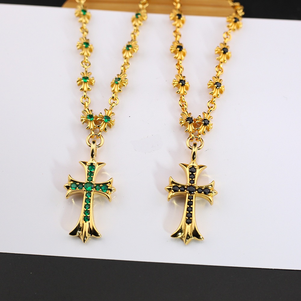 NO:108357,ch Cro gold-plated diamond-inlaid cross sweater chain personality light luxury niche design fashionable simple men and women sweater chain, jewelry boutique, chrome hearts, sweaters, gold plating19860909ch克罗镀金镶钻十字架毛衣链个性轻奢小众设计时尚简约男女毛衣链,饰品精品,chrome hearts,sweaters,gold plating,Jewelry