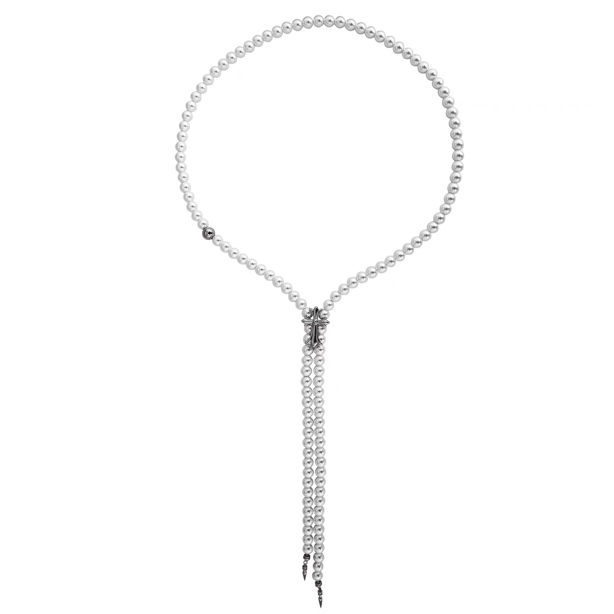 NO:108919,Crow* Cross Pearl Necklace, summer hot-selling light luxury exquisite high-end long imitation Shijia pearl necklace, jewelry boutique, chrome hearts, necklace19860909克罗*十字架珍珠项链 夏季爆款轻奢精致高级感长款仿施家珍珠项链,饰品精品,chrome hearts,necklace,Jewelry