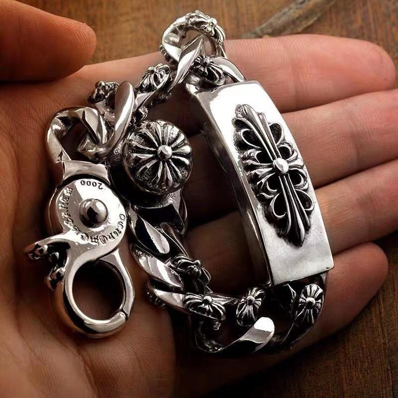 Chrome Hearts 潮轩克罗心新款霸气 嘻哈十字架手链男款欧美 手链配饰