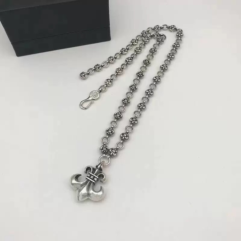 NO:664928,Chaoxuan Chrome Heart Anchor Scout Flower Pendant Pendant Retro European and American Cross Chain Necklace Men's and Women's Clavicle Chain, Jewelry Boutique, Chrome Hearts, Necklace19860909潮轩克罗心船锚童军花吊坠挂坠复古欧美十字链项链男女款锁骨链,饰品精品,chrome hearts,necklace,Jewelry