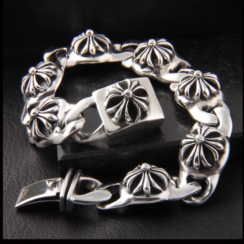 NO:664916,Trendy brand Crowe misty rain wind chime cross bracelet G-Dragon retro domineering thick cross flower bracelet for men, jewelry boutique, chrome hearts, bracelet19860909潮牌克罗伈烟雨风铃十字架手链权志龙复古霸气粗十字花手链男,饰品精品,chrome hearts,bracelet,Jewelry