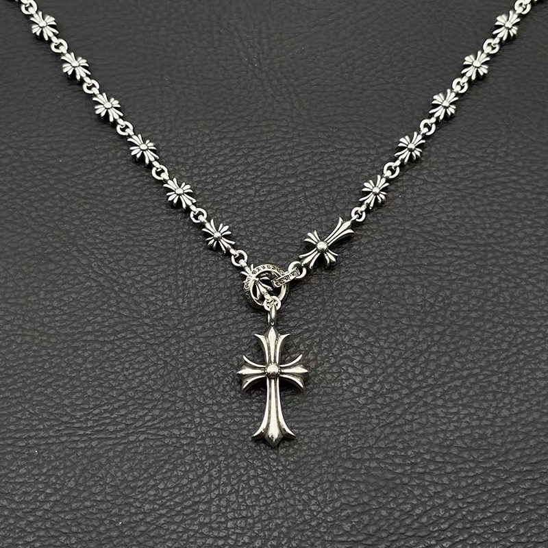 NO:583349,Decorated with Qianxi retro distressed cross, telescopic and adjustable cross flower one-piece necklace for men and women, trendy brand for men, domineering, boutique jewelry, necklace19860909饰仟禧复古做旧十字架伸缩调节十字花一体项链男女潮牌男士霸气,饰品精品,necklace,Jewelry