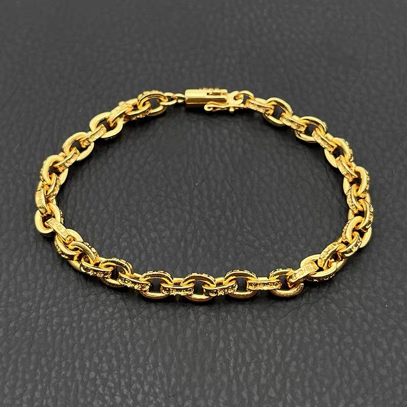 NO:583343,Decorated with Thousand Years Retro Thin Gold Letter Bracelet Men's and Women's Cross Classic Trendy Brand Hand Accessories Men's Domineering, Boutique Jewelry, Bracelet19860909饰仟禧复古细款金色字母手链男女十字架经典款潮牌手饰男士霸气,饰品精品,bracelet,Jewelry