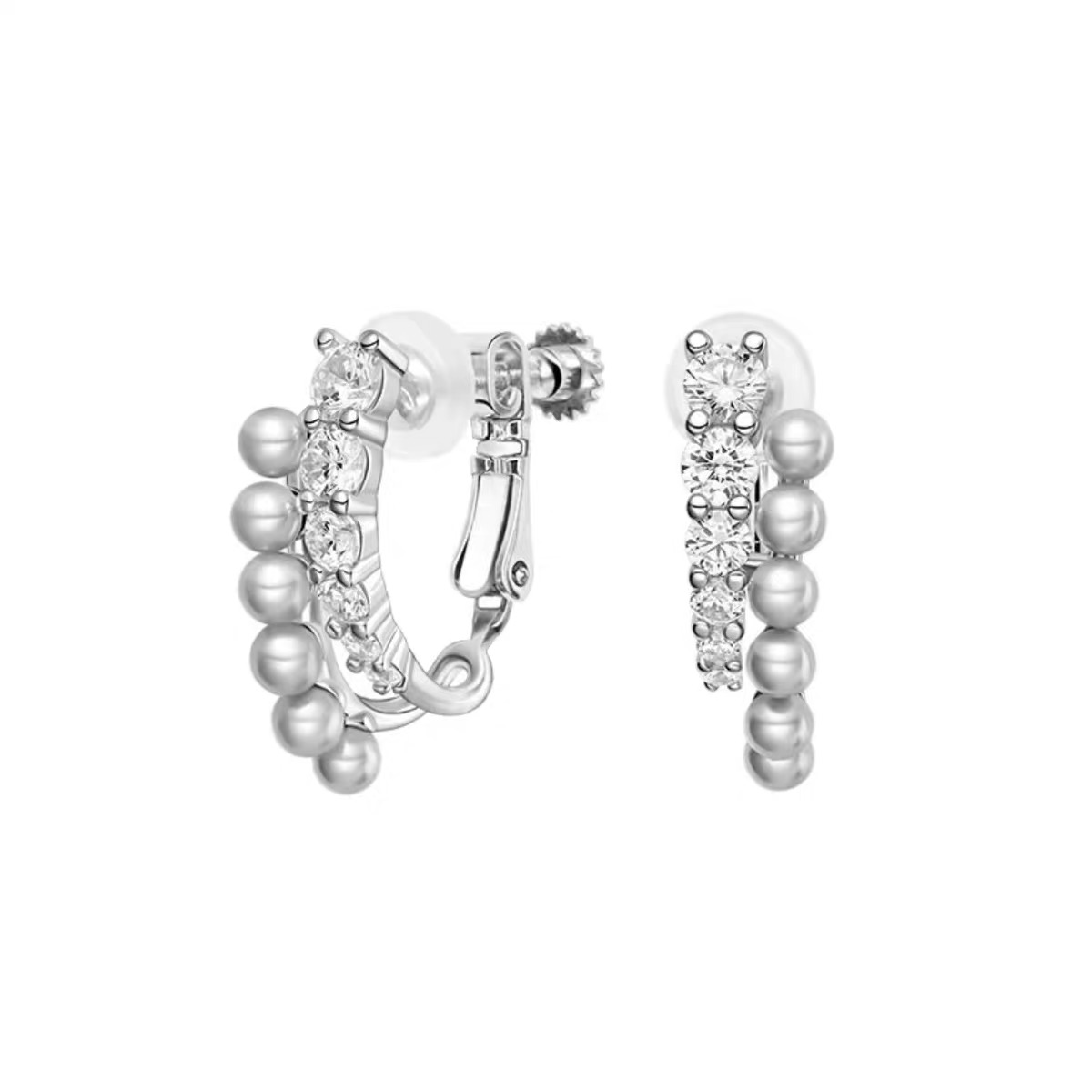 NO:583309,V gold high version HEFAG Fangjia double-layer bubble earrings light luxury high-end design diamond pearl accessories earrings ring, fine jewelry19860909V金高版本HEFAG方家双层气泡耳钉 轻奢高级设计感镶钻珍珠配饰耳钉环,饰品精品,Jewelry