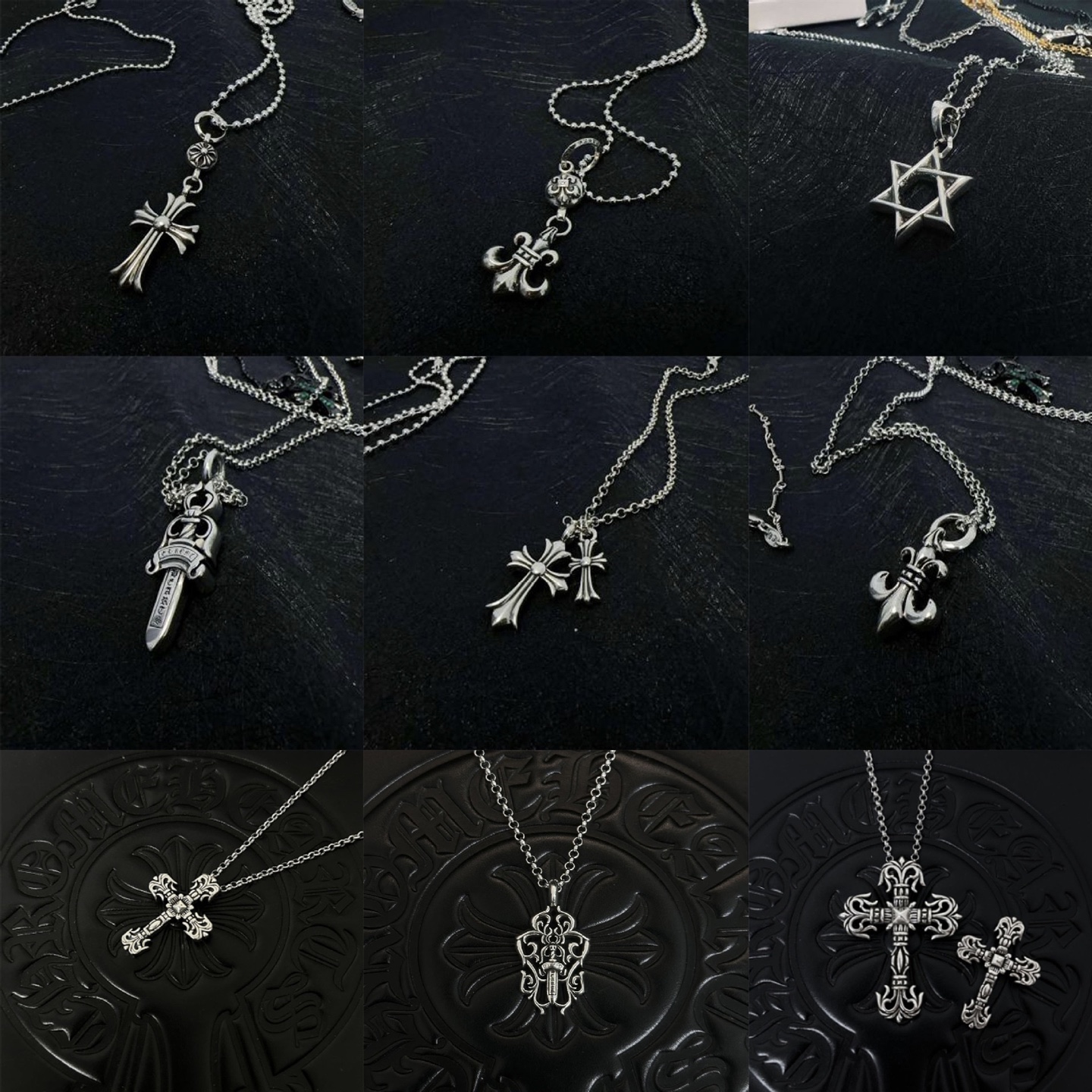 NO:641053,ch Crow cross diamond necklace men and women popular clavicle chain internet celebrity necklace, jewelry boutique, necklace19860909ch剋羅伈十字架镶钻项链男女爆款锁骨链网红项链,饰品精品,necklace,Jewelry