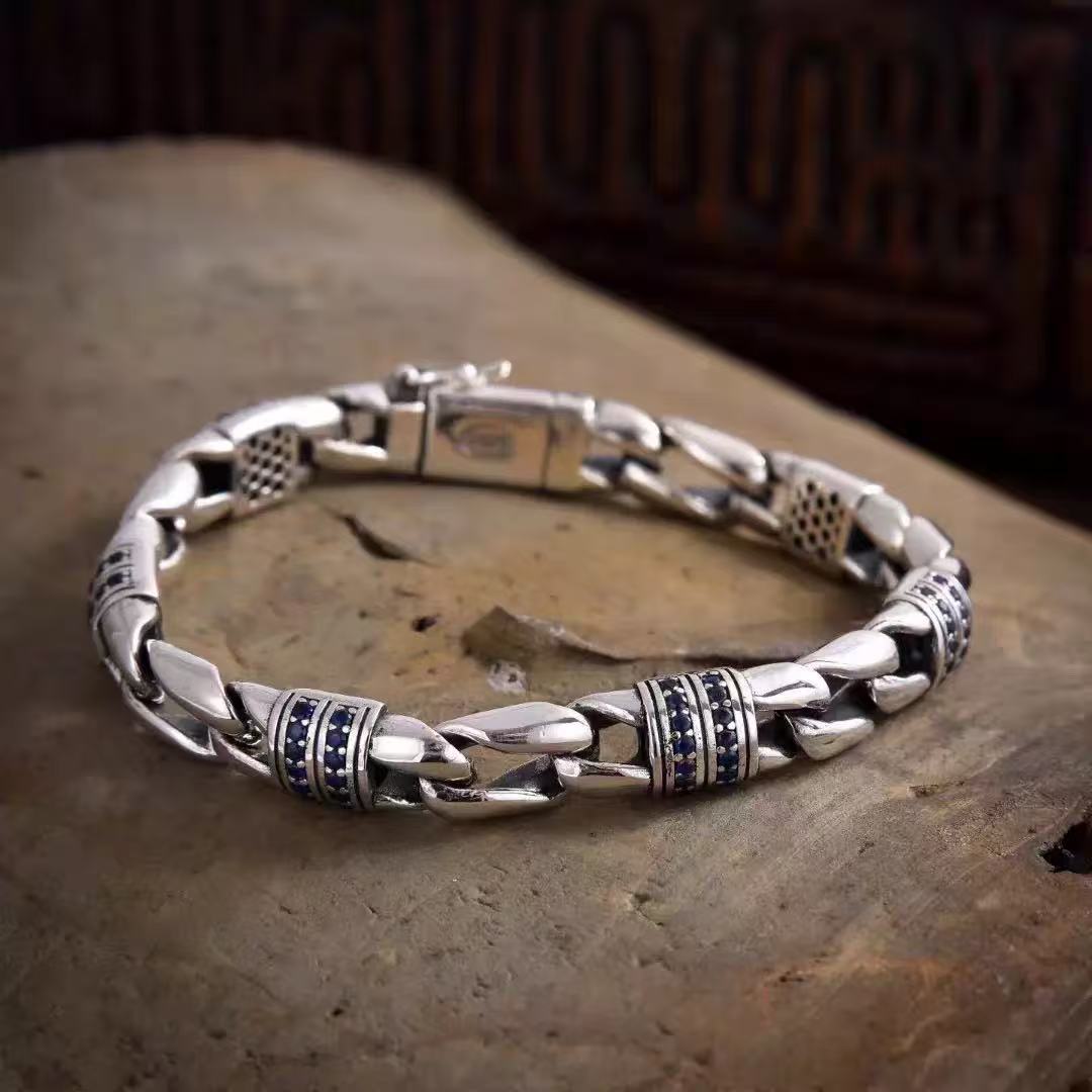 NO:859157,Chrome Hearts New Men's Generous Silver Bracelet Trendy European and American Style Diamond-encrusted Texture Bracelet, Jewelry Boutique, Chrome Hearts, Bracelet19860909克罗心新款男士大方银手饰潮流款欧美风镶钻质感手链,饰品精品,chrome hearts,bracelet,Jewelry