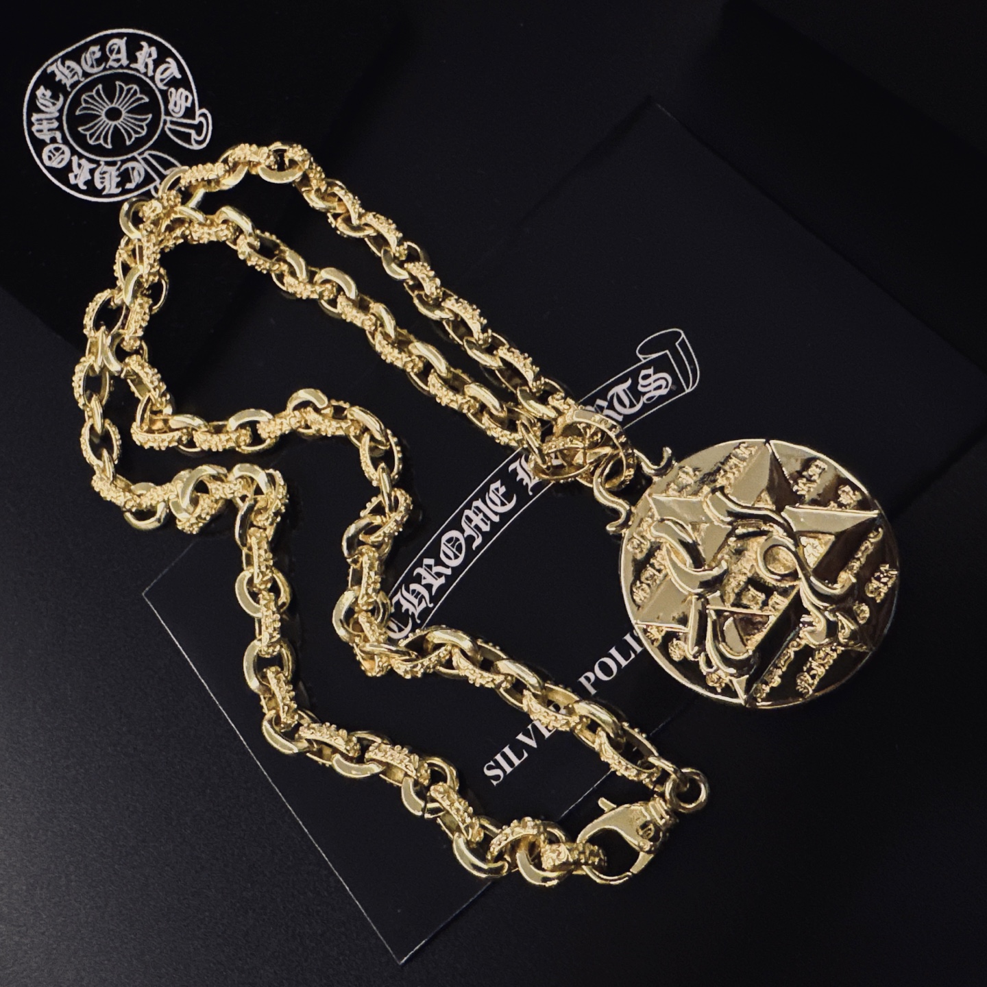 🆕 P［新品上架］𝐂𝐡𝐫𝐨𝐦𝐞 𝐡𝐞𝐚𝐫𝐭𝐬 克罗心项链，帅爆了最新款克罗心项链 ⚜️造型不同的花纹设计风格 呈现出与众