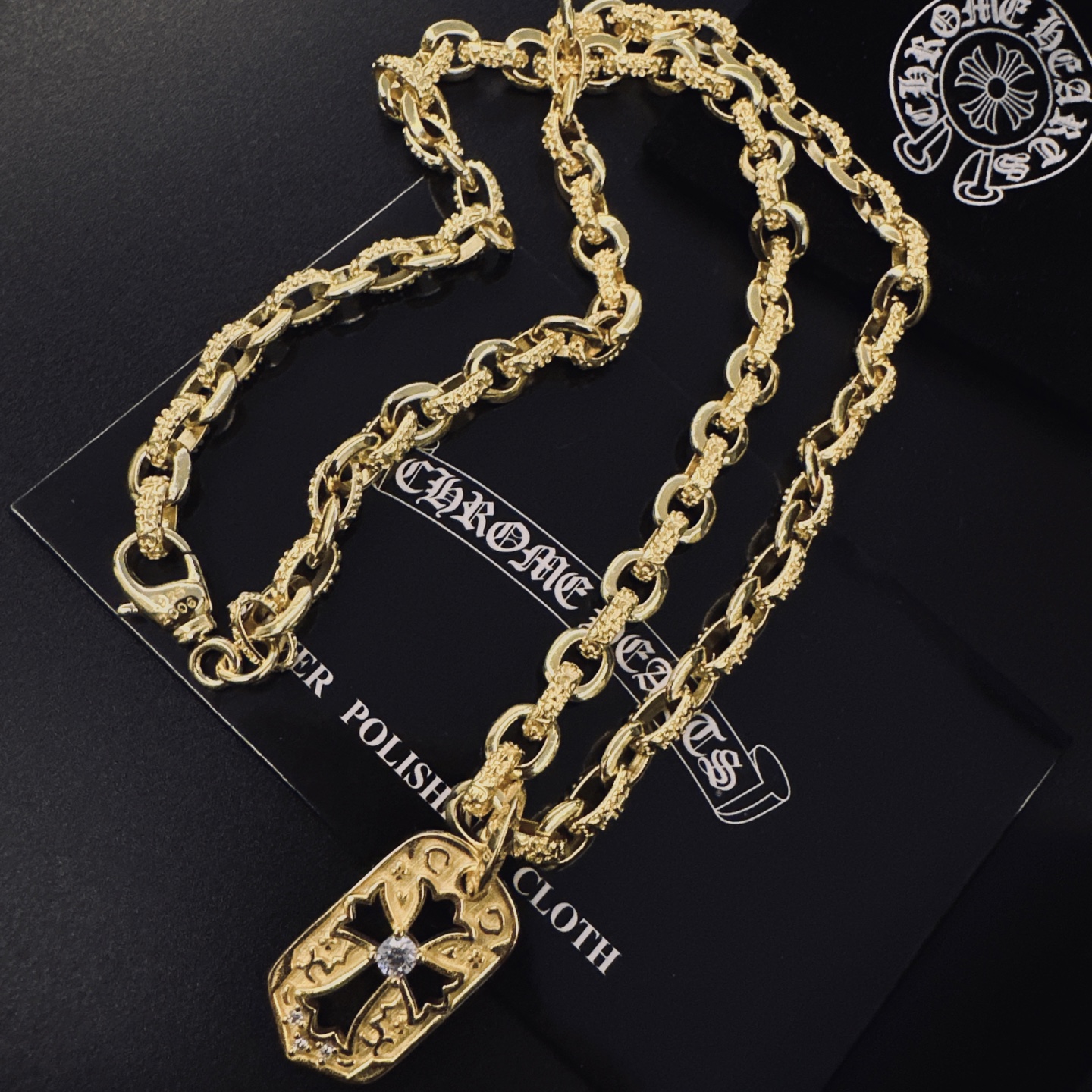 🆕 。［新品上架］𝐂𝐡𝐫𝐨𝐦𝐞 𝐡𝐞𝐚𝐫𝐭𝐬 克罗心项链，帅爆了最新款克罗心项链 ⚜️造型不同的花纹设计