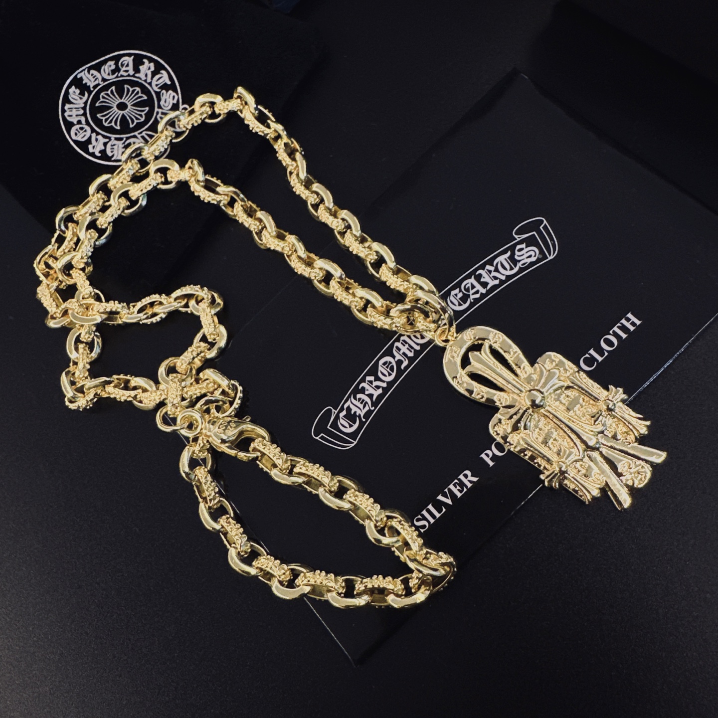 🆕 。［新品上架］𝐂𝐡𝐫𝐨𝐦𝐞 𝐡𝐞𝐚𝐫𝐭𝐬 克罗心项链，帅爆了最新款克罗心项链 ⚜️造型不同的花纹设计