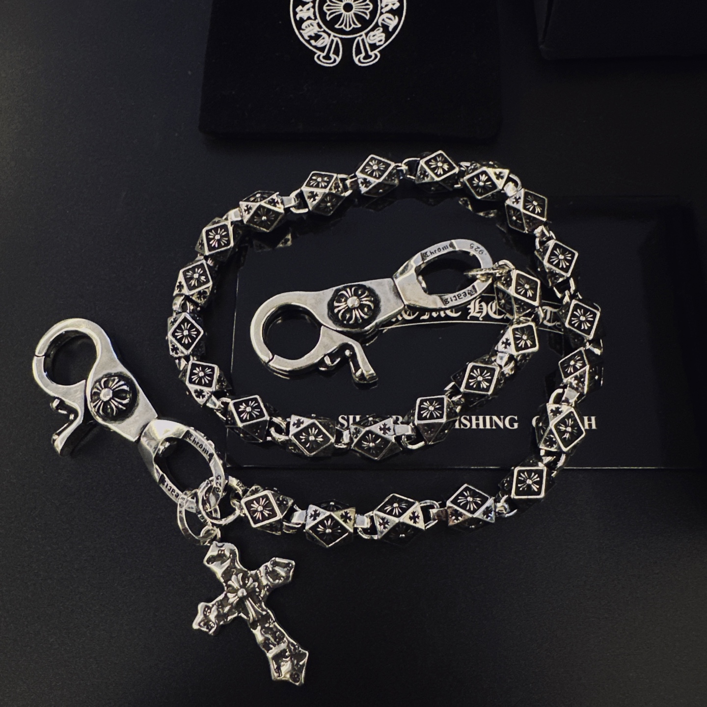 Chrome Hearts Hearts克罗心 双龙虾扣头十字裤链包包链