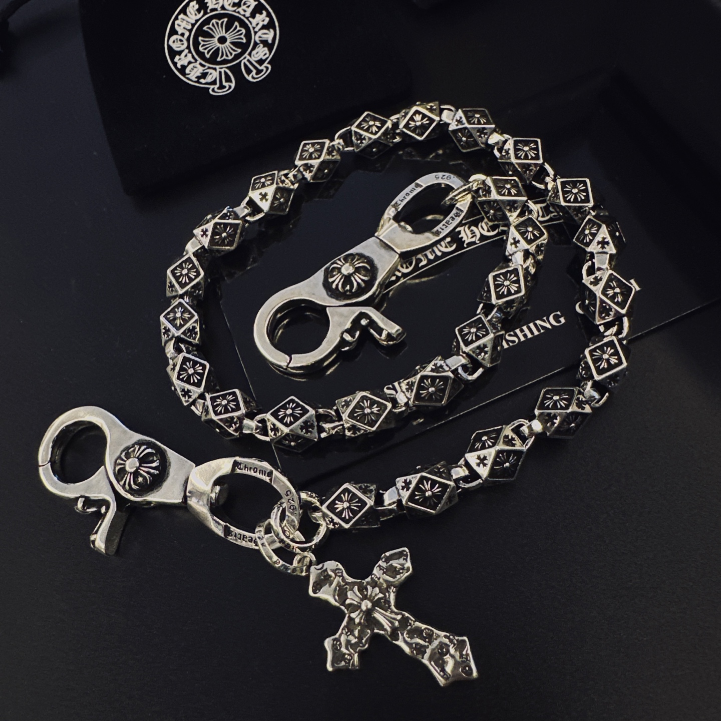 Chrome Hearts Hearts克罗心 双龙虾扣头十字裤链包包链