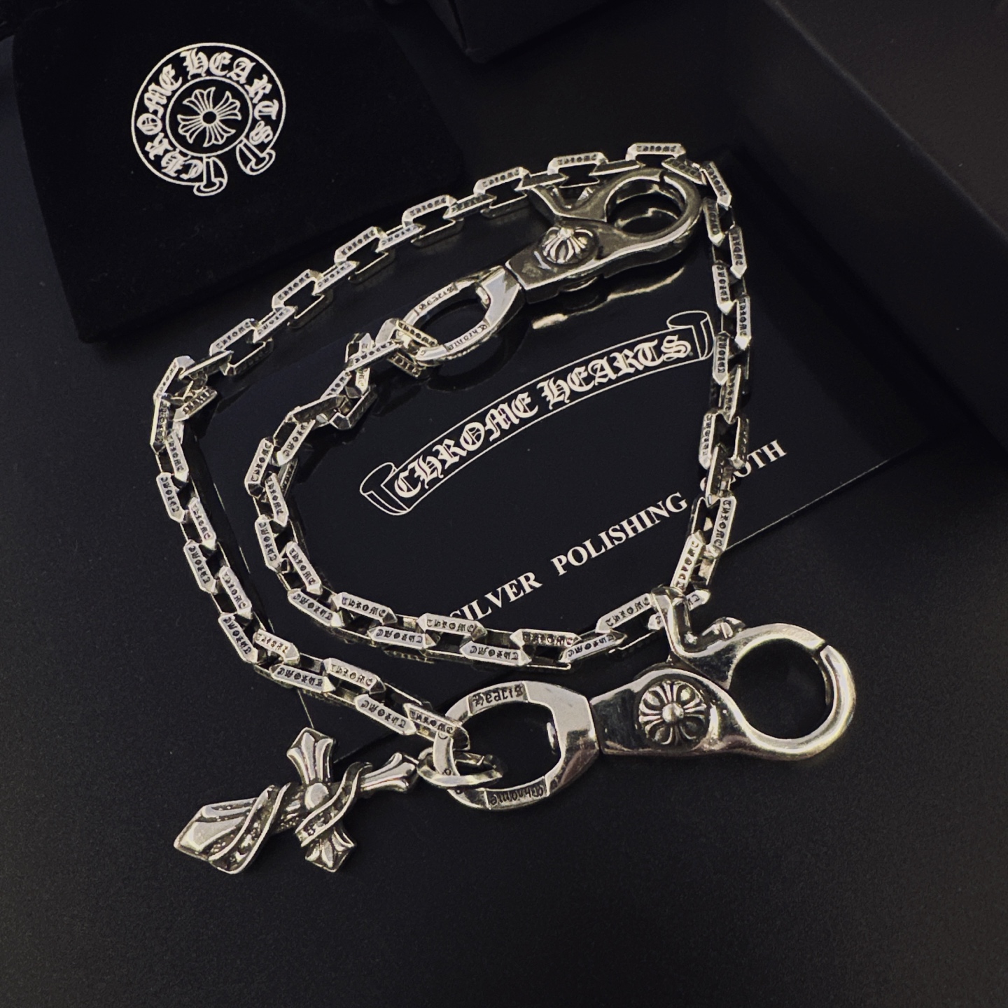 Chrome Hearts Hearts克罗心 双龙虾扣头十字裤链包包链