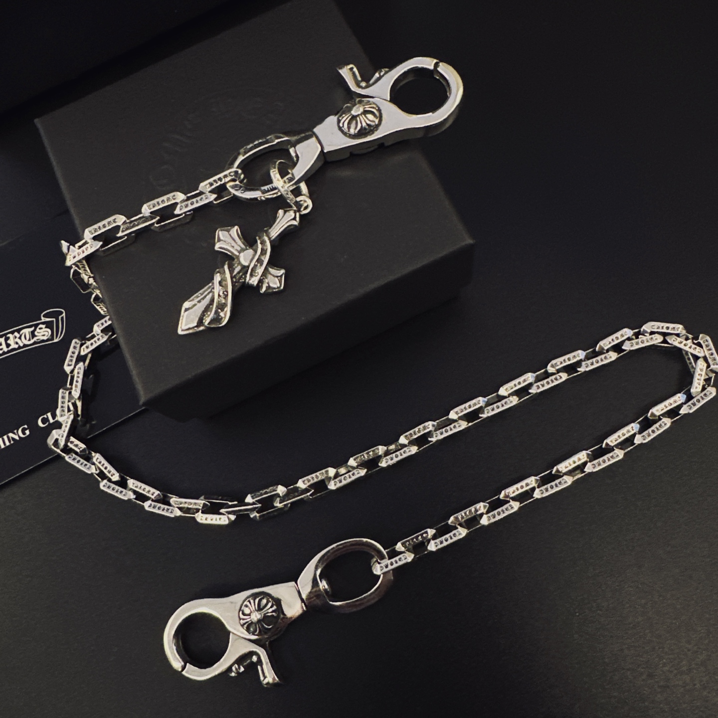 Chrome Hearts Hearts克罗心 双龙虾扣头十字裤链包包链