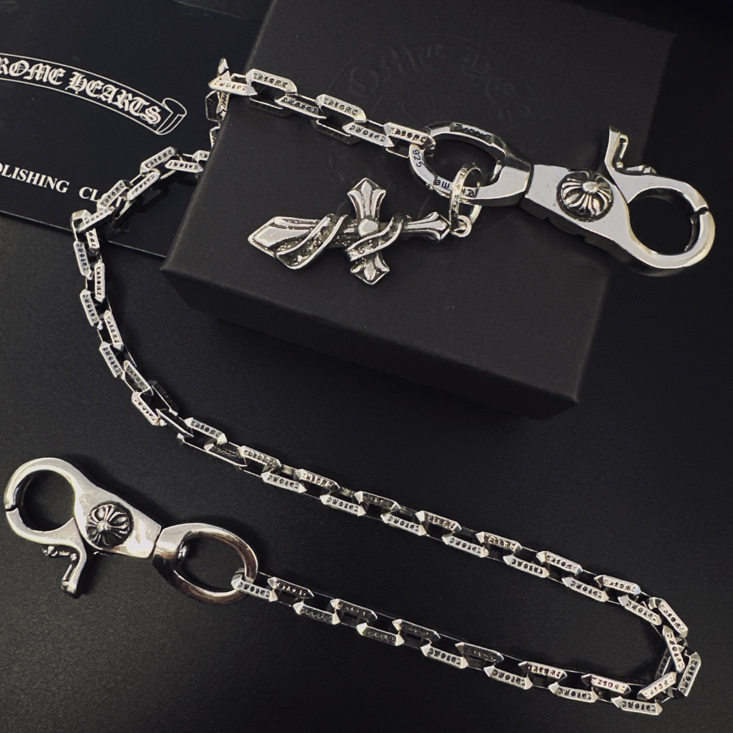 Chrome Hearts Hearts克罗心 双龙虾扣头十字裤链包包链
